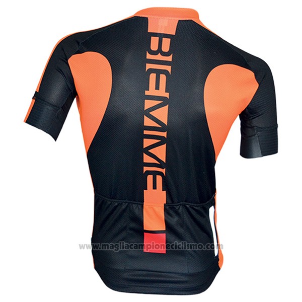 2017 Abbigliamento Ciclismo Biemme Poison Arancione Manica Corta e Salopette